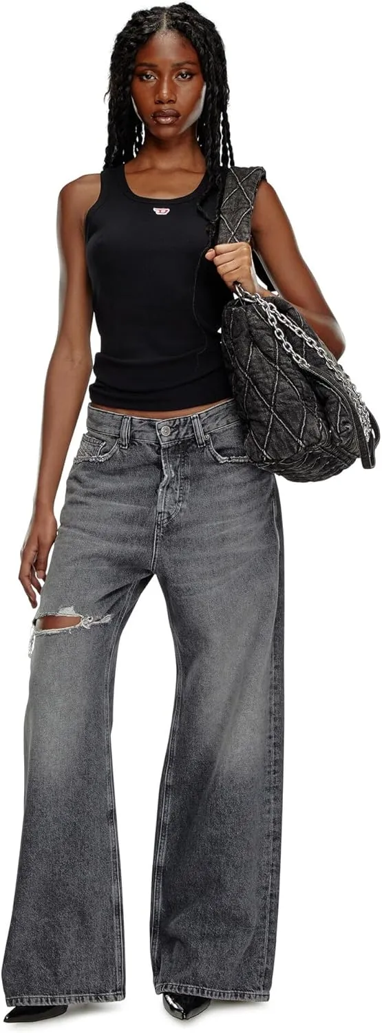 Diesel T-ANKY- Tank top with Embroidered D Patch
