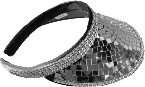 Disco Visor Disco Ball Festival Visor Rhinestone Visors Hat for Women Disco Visor Bling Visor Visor Rhinestone SunVisor, Without Streamlined