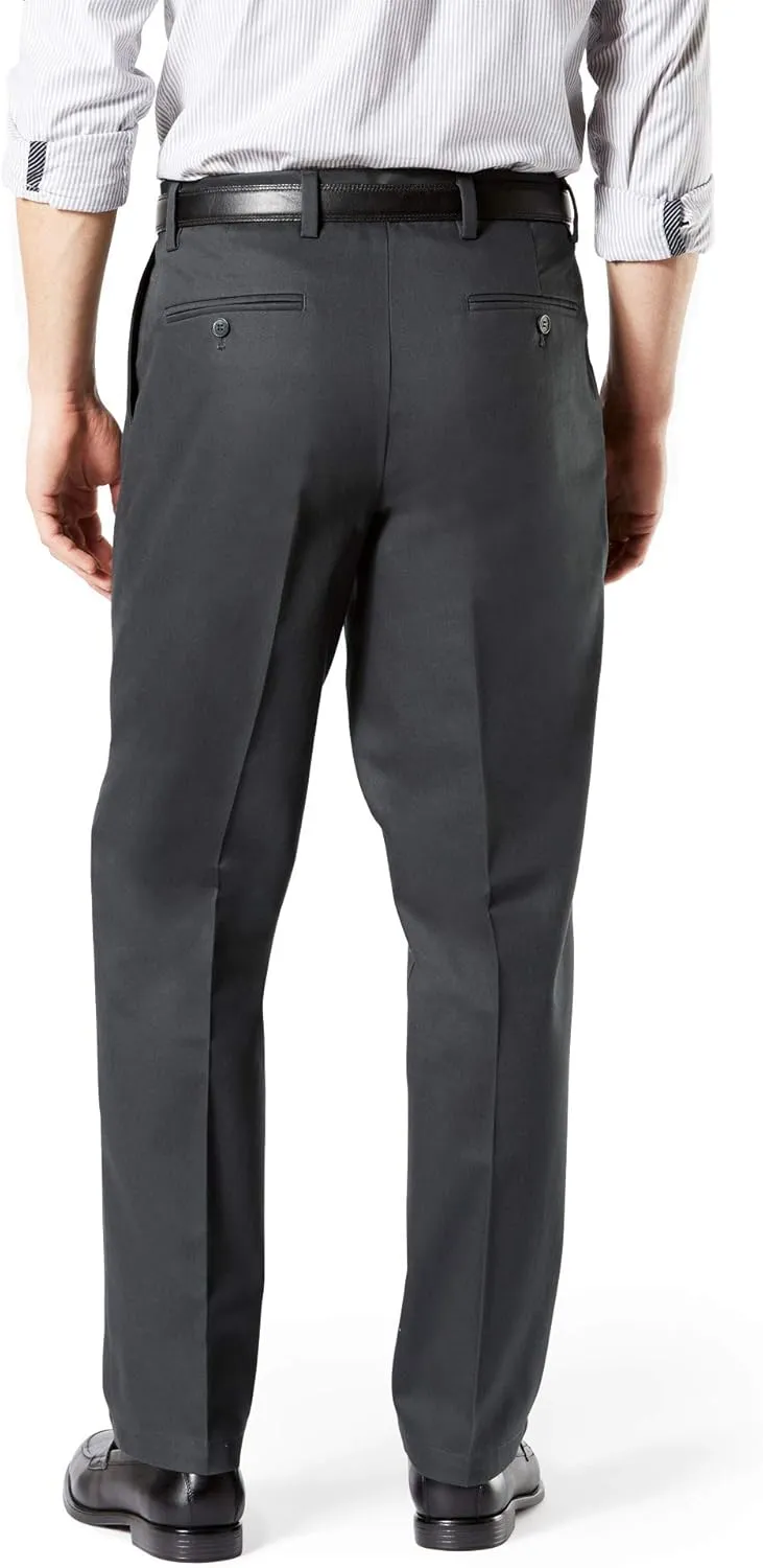 Dockers Men's Classic Fit Signature Lux Cotton Pleated Stretch Pants (Regular and Big & Tall)