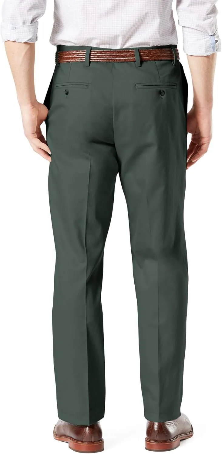 Dockers Men's Classic Fit Signature Lux Cotton Pleated Stretch Pants (Regular and Big & Tall)