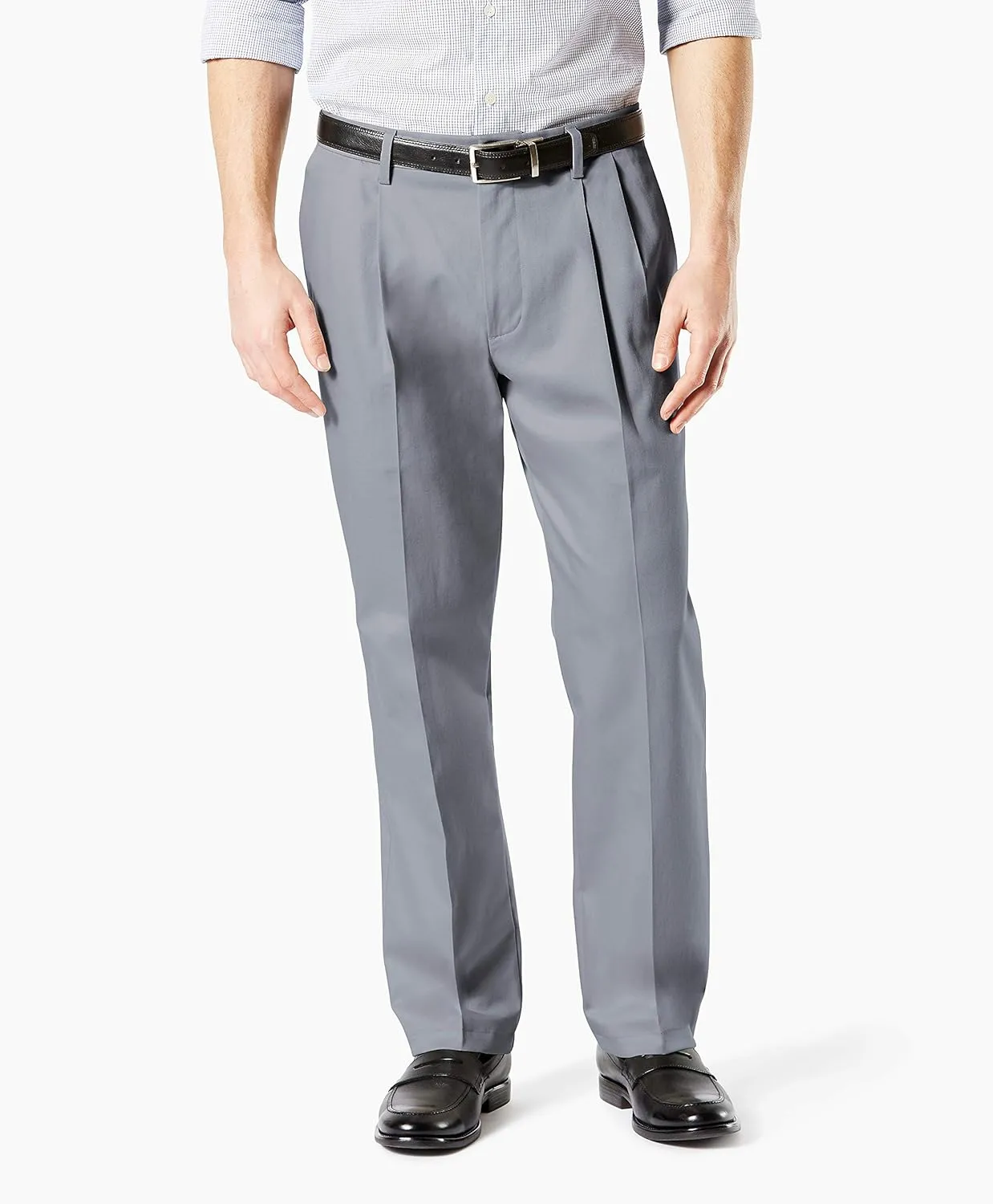 Dockers Men's Classic Fit Signature Lux Cotton Pleated Stretch Pants (Regular and Big & Tall)