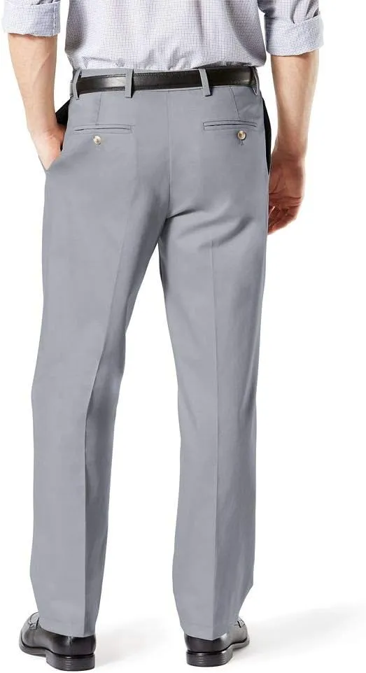 Dockers Men's Classic Fit Signature Lux Cotton Pleated Stretch Pants (Regular and Big & Tall)