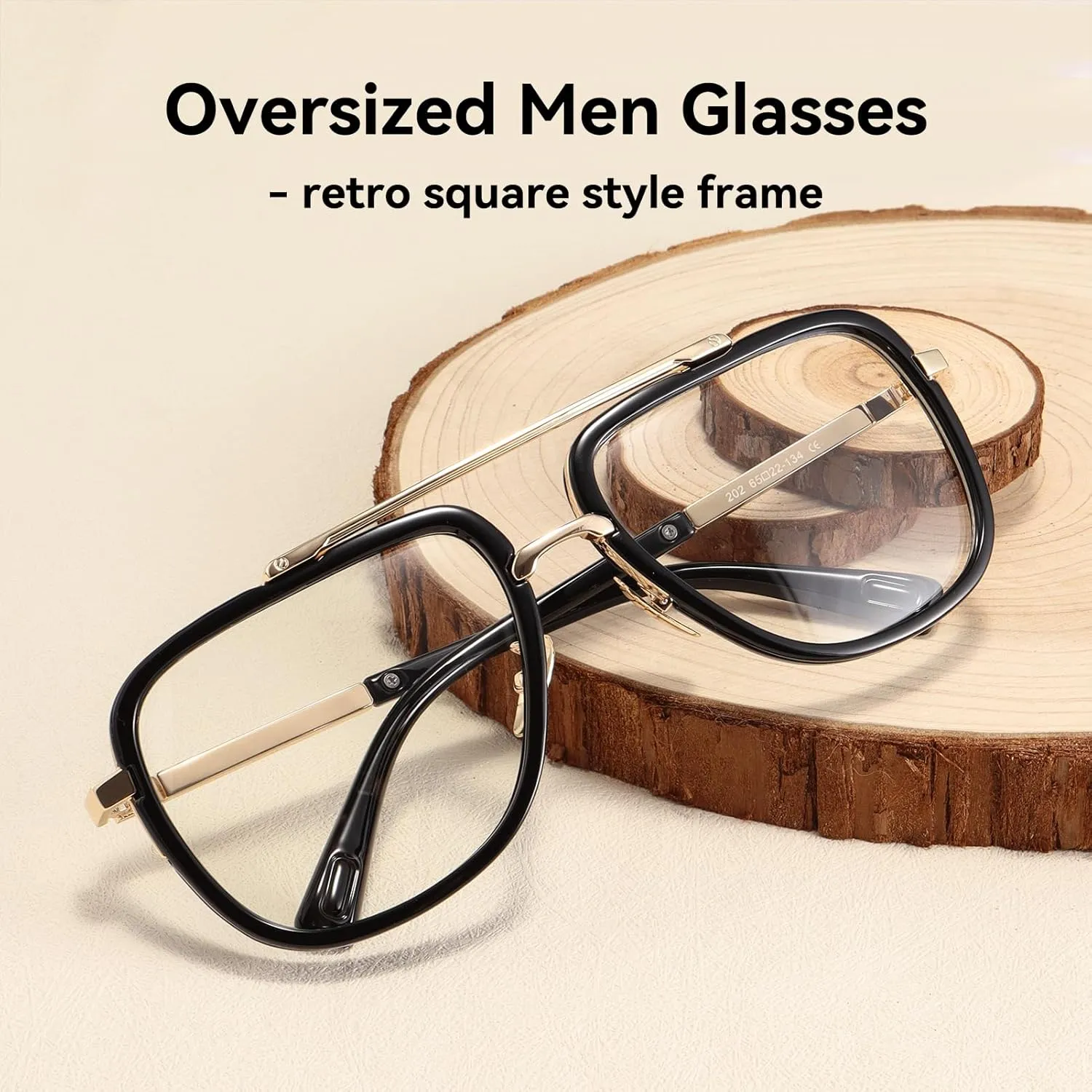 Dollger Oversized Square Aviator Sunglasses for Men Pilot Shades Gold Frame Retro Sun Glasses