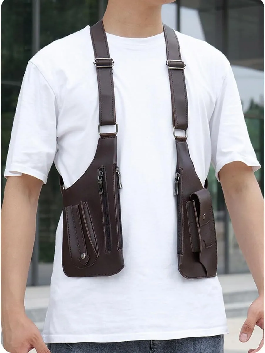 Double Shoulder Armpit Bag Armpit Bag for Men 2025 New Anti Theft Harness for Men Tactical Bag (Black)