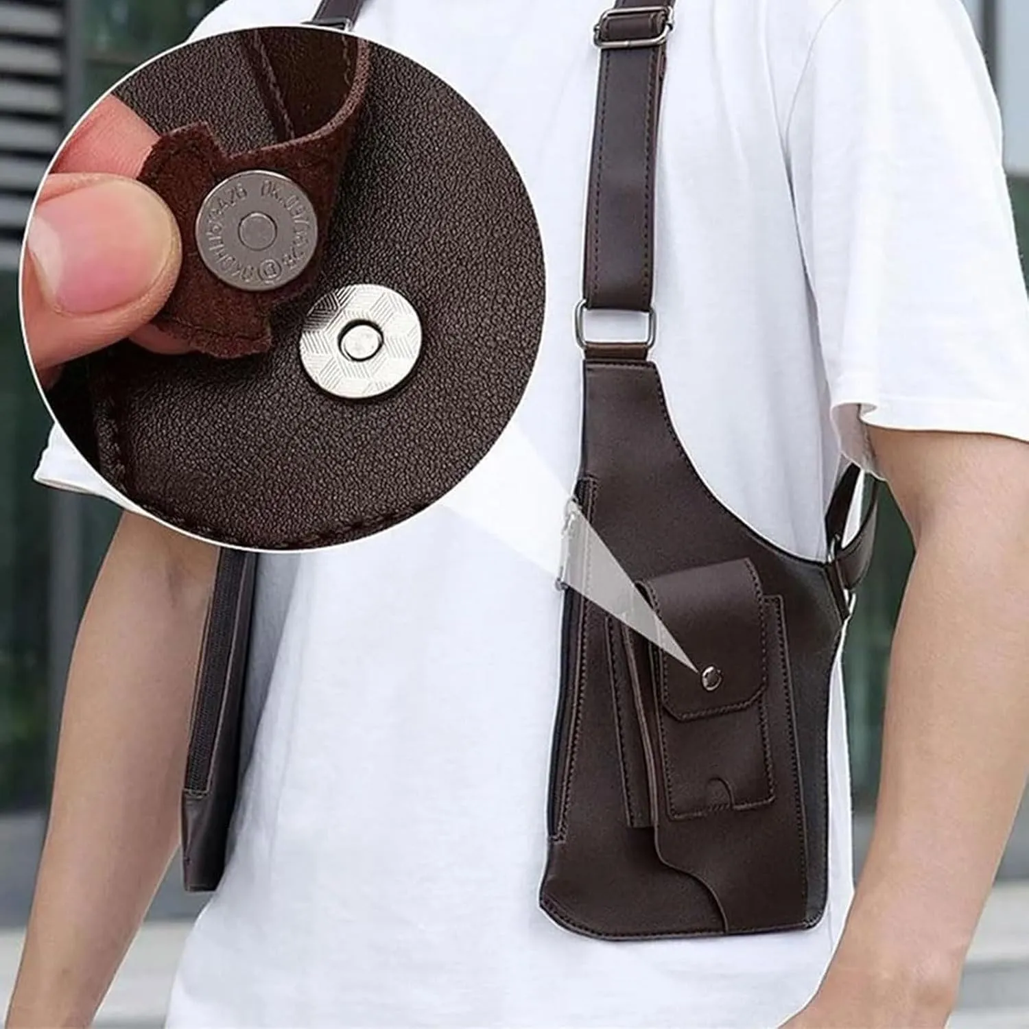 Double Shoulder Armpit Bag,Double Shoulder Strap Multi-pocket Outdoor Anti-Theft Tactical Bag,Tactical Shoulder Bag