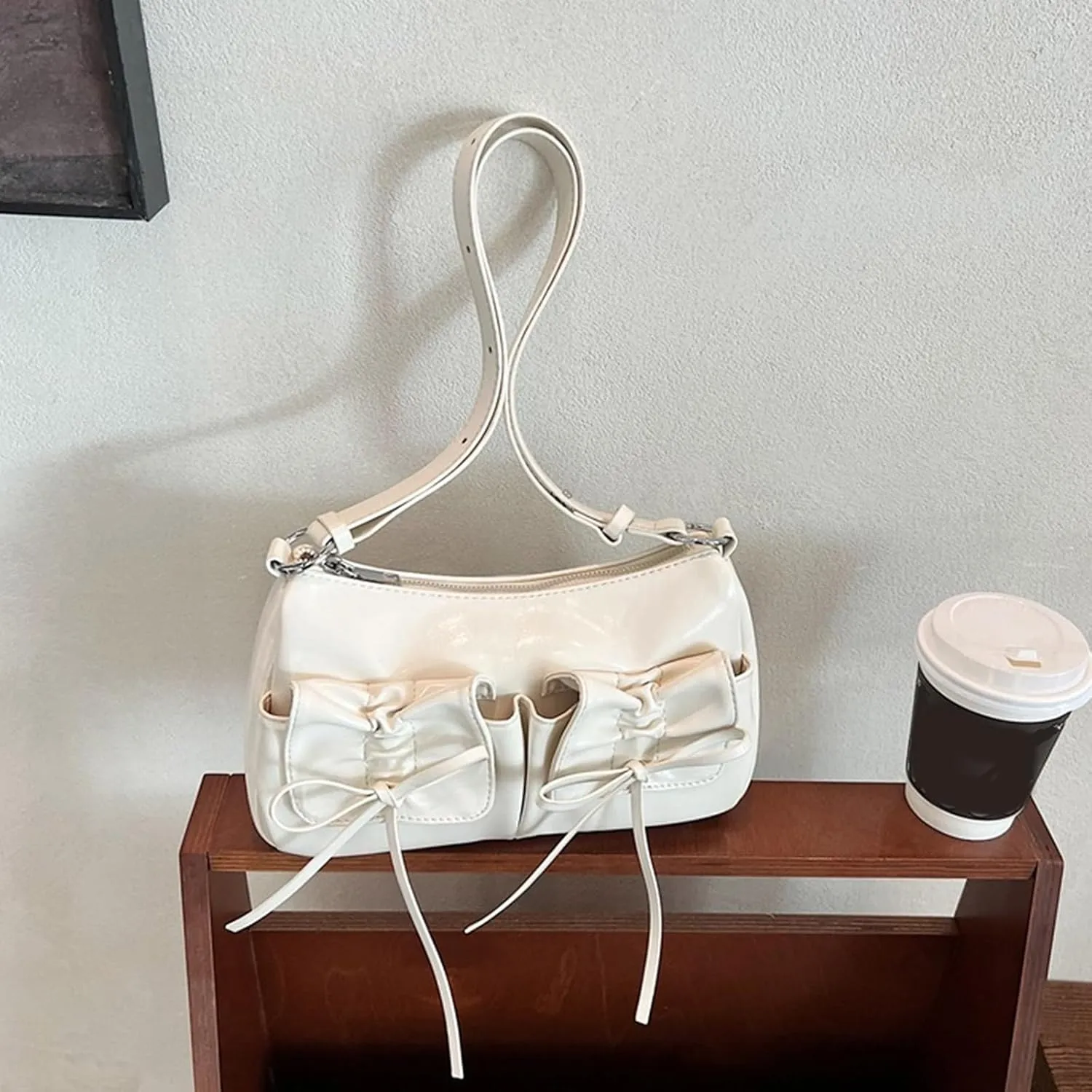 Elegant Bowknot Designs PU Armpit Bag for Women Stylish Handbag Shoulder and Crossbody Styles for Any Occasion