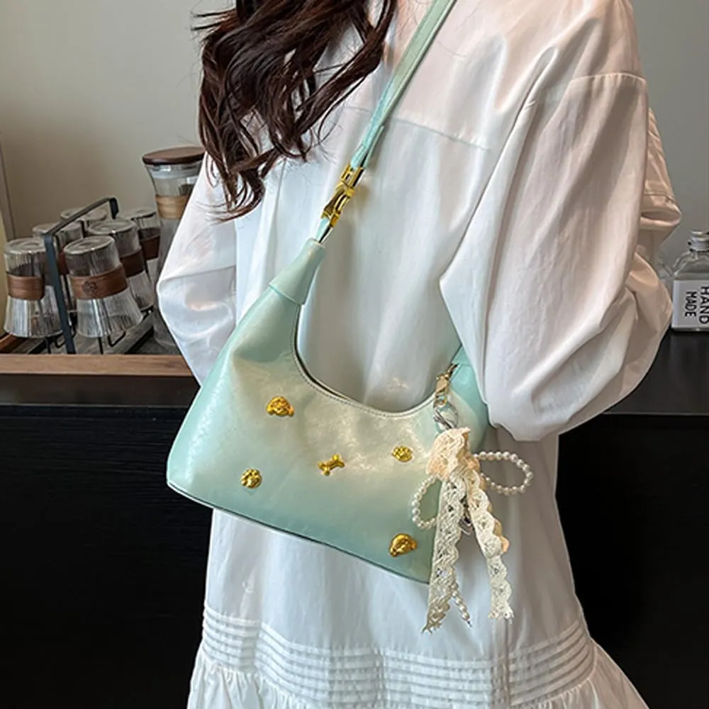 Elegant French Styles Handbag For Women Shoulder Korean Style Fashionable Shoulder Messenger PU Leather Armpit Purse