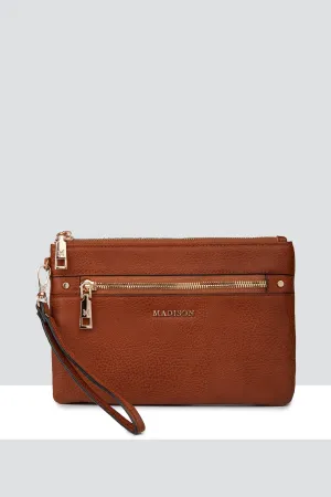 Eliza Large Zip Pouch With Wrist Strap
