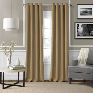 Elrene Home Fashions 26865753509 Grommet Top Solid Linen Look Single Panel Window Curtain Drape, 50" x 108", Straw
