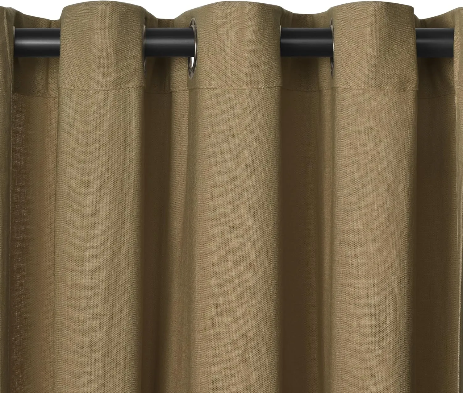 Elrene Home Fashions 26865753509 Grommet Top Solid Linen Look Single Panel Window Curtain Drape, 50" x 108", Straw