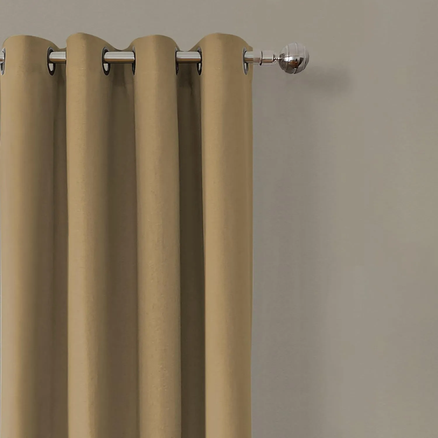 Elrene Home Fashions 26865753509 Grommet Top Solid Linen Look Single Panel Window Curtain Drape, 50" x 108", Straw