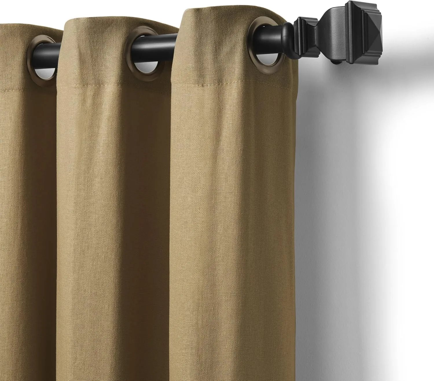 Elrene Home Fashions 26865753509 Grommet Top Solid Linen Look Single Panel Window Curtain Drape, 50" x 108", Straw