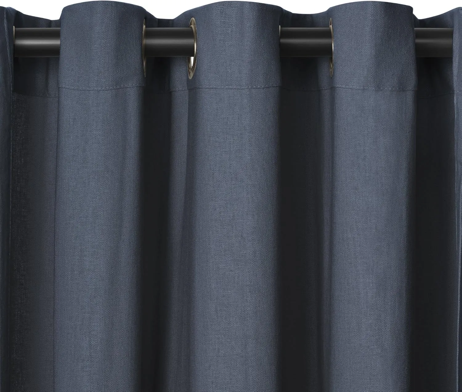 Elrene Home Fashions 26865853766 Grommet Top Solid Linen Look Single Panel Window Curtain Drape, 50" x 108", Indigo