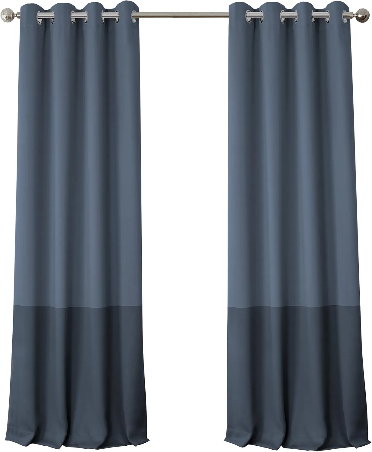 Elrene Home Fashions Madeline Juvenile Teen or Tween Grommet Window Curtain Drape, 52 in x 95 in (1 Panel), Navy