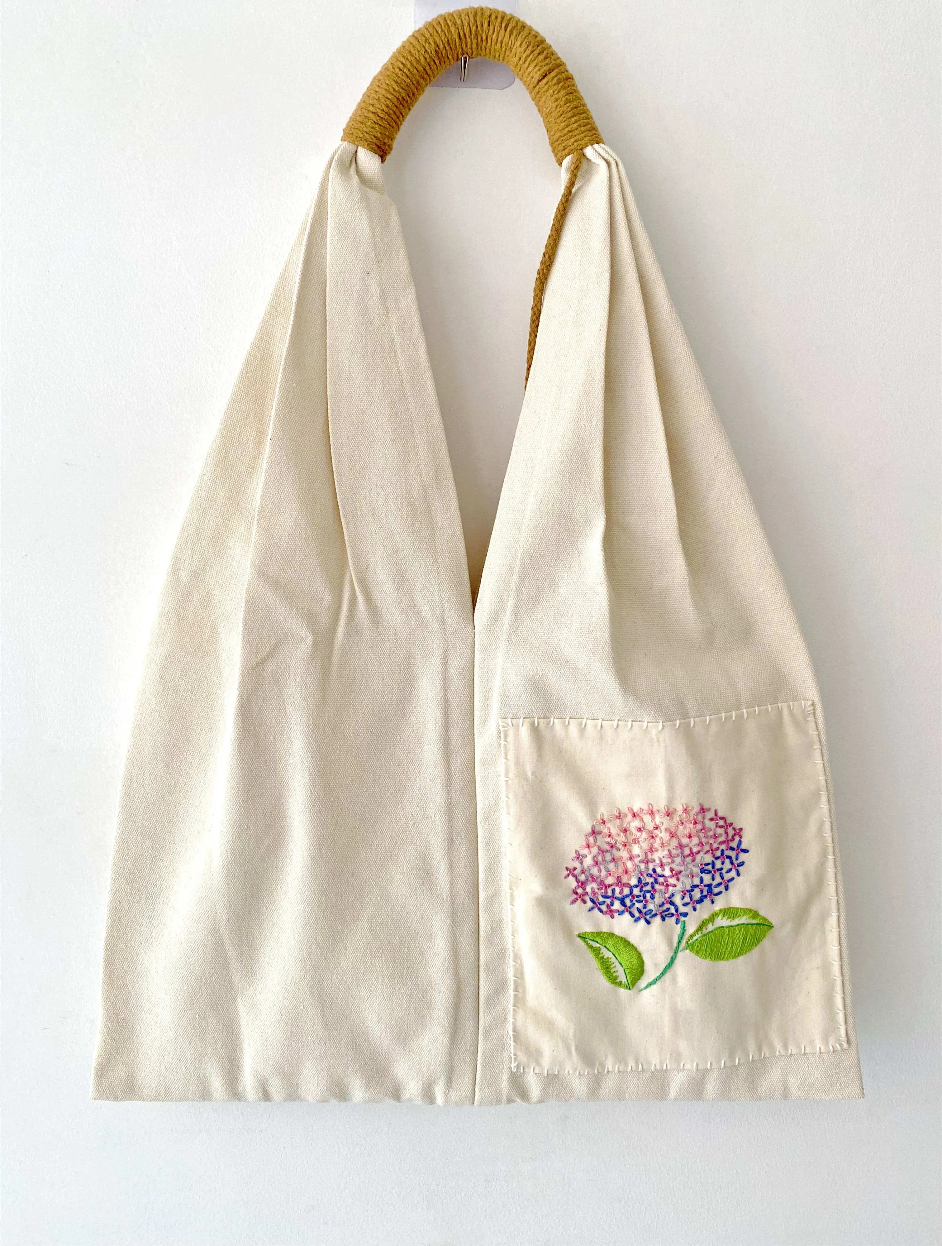 Embroidered Canvas Shoulder Bag