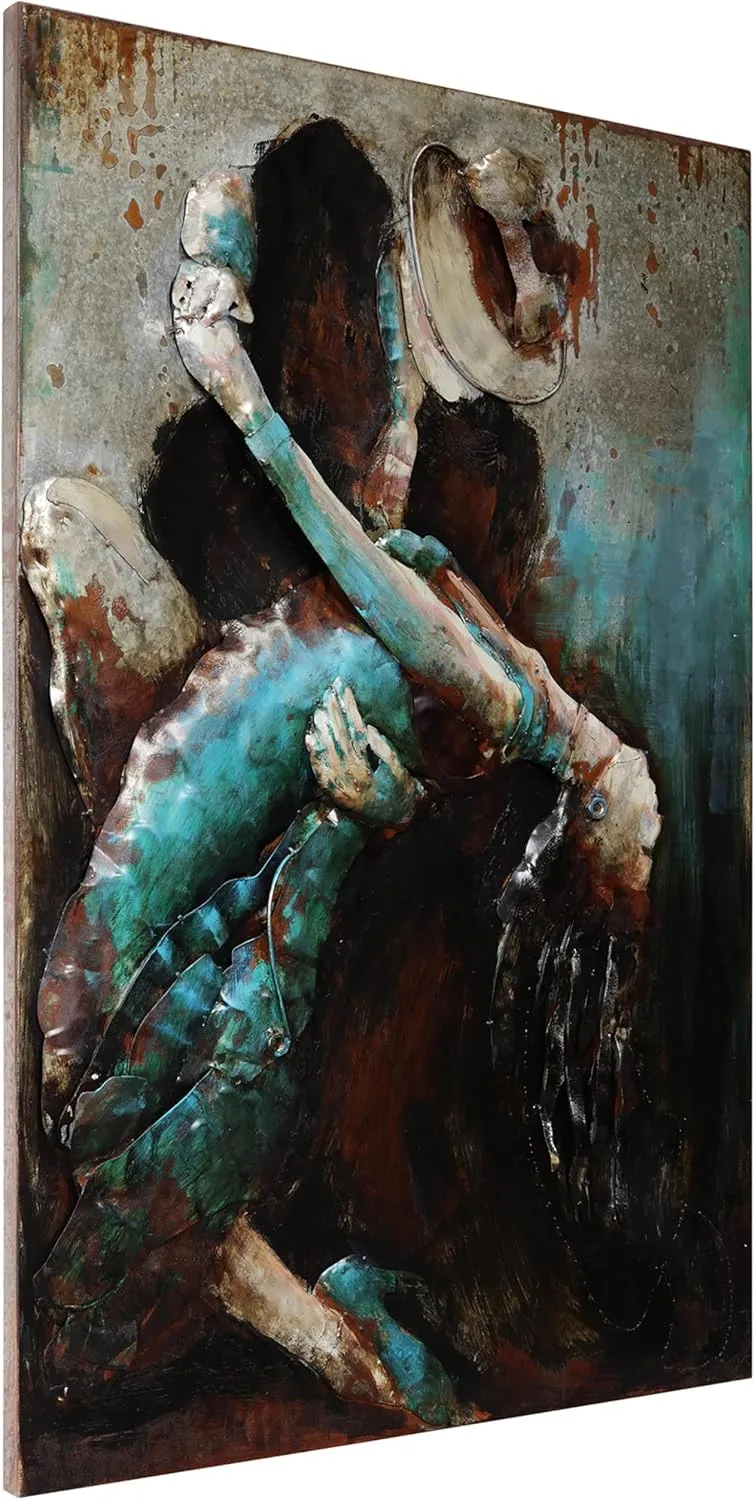 Empire Art Direct Ballroom Dancers Mixed Media Iron Hand Painted Dimensional Wall Art, 48" x 32" x 2.4", Ready to Hang