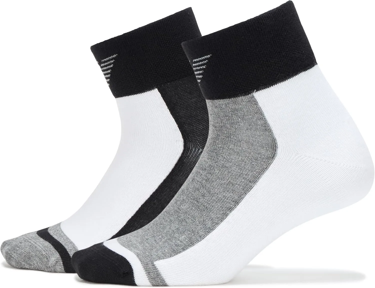 Emporio Armani Men's 2 Pack Colored Blocked Ankle Socks