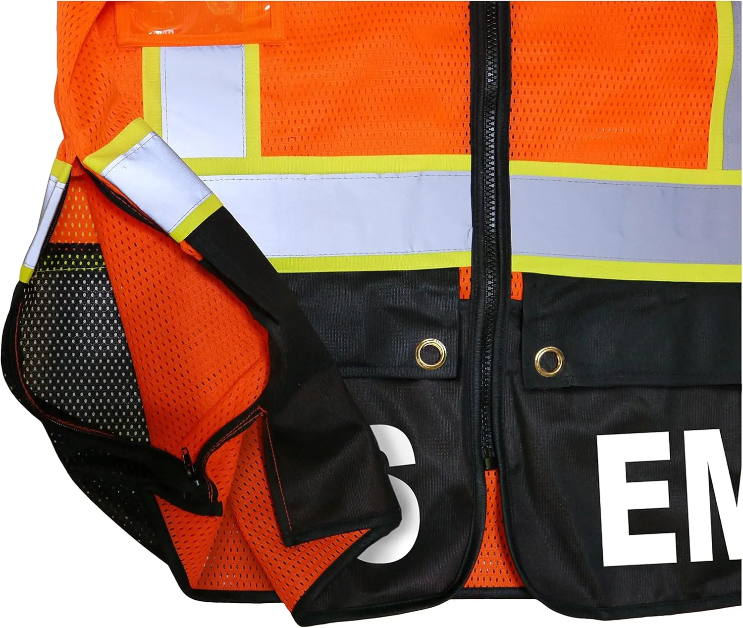 EMS Survivor Safety Vest, Type R Class 2, Reflective logos with Jumbo back pocket.