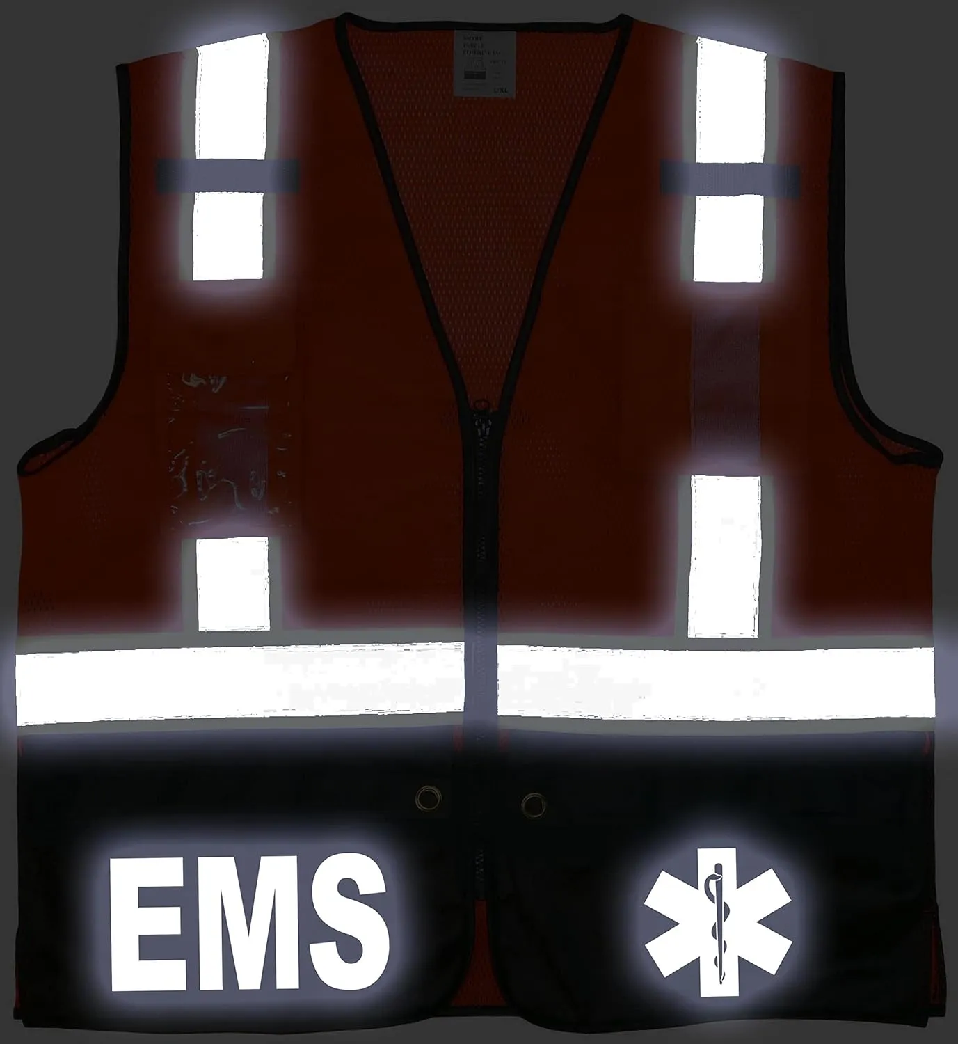 EMS Survivor Safety Vest, Type R Class 2, Reflective logos with Jumbo back pocket.