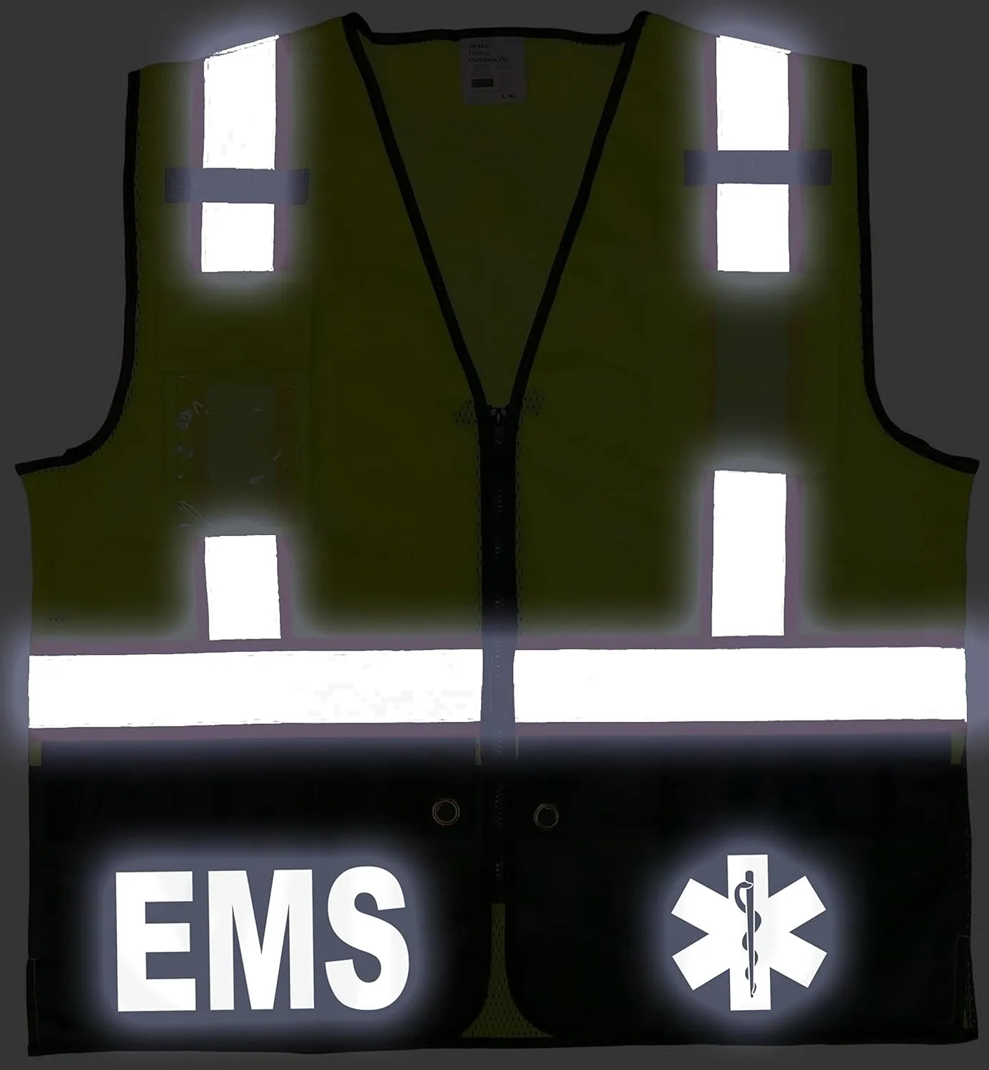 EMS Survivor Safety Vest, Type R Class 2, Reflective logos with Jumbo back pocket.