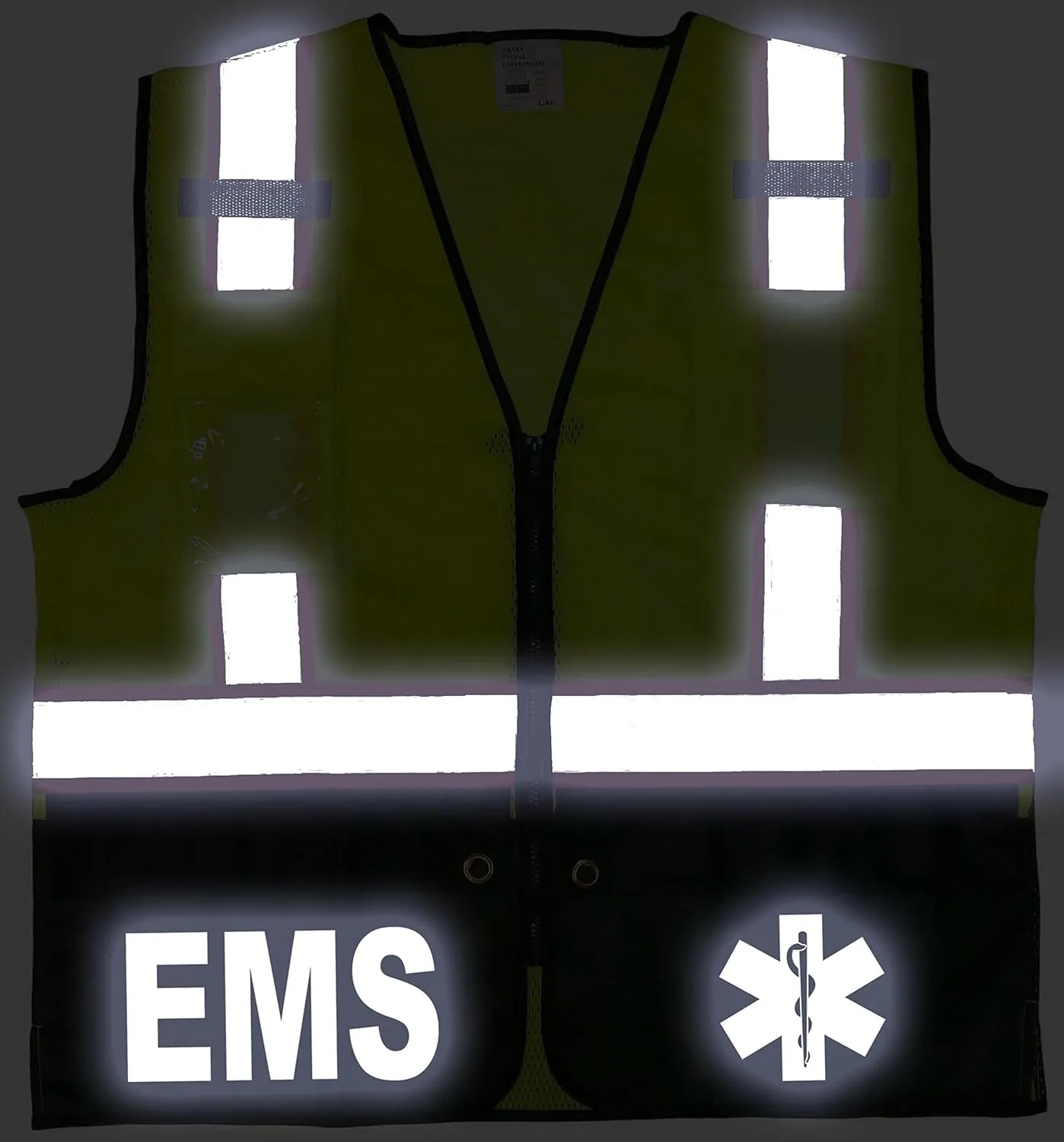 EMS Survivor Safety Vest, Type R Class 2, Reflective logos with Jumbo back pocket.