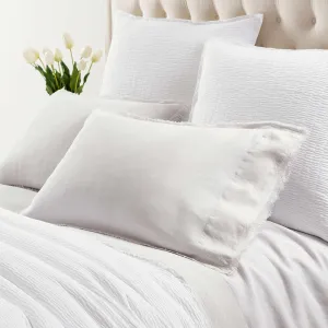 Faye Linen Plaster Sheet Set, Twin Size, Neutral/Ivory Solid Pattern