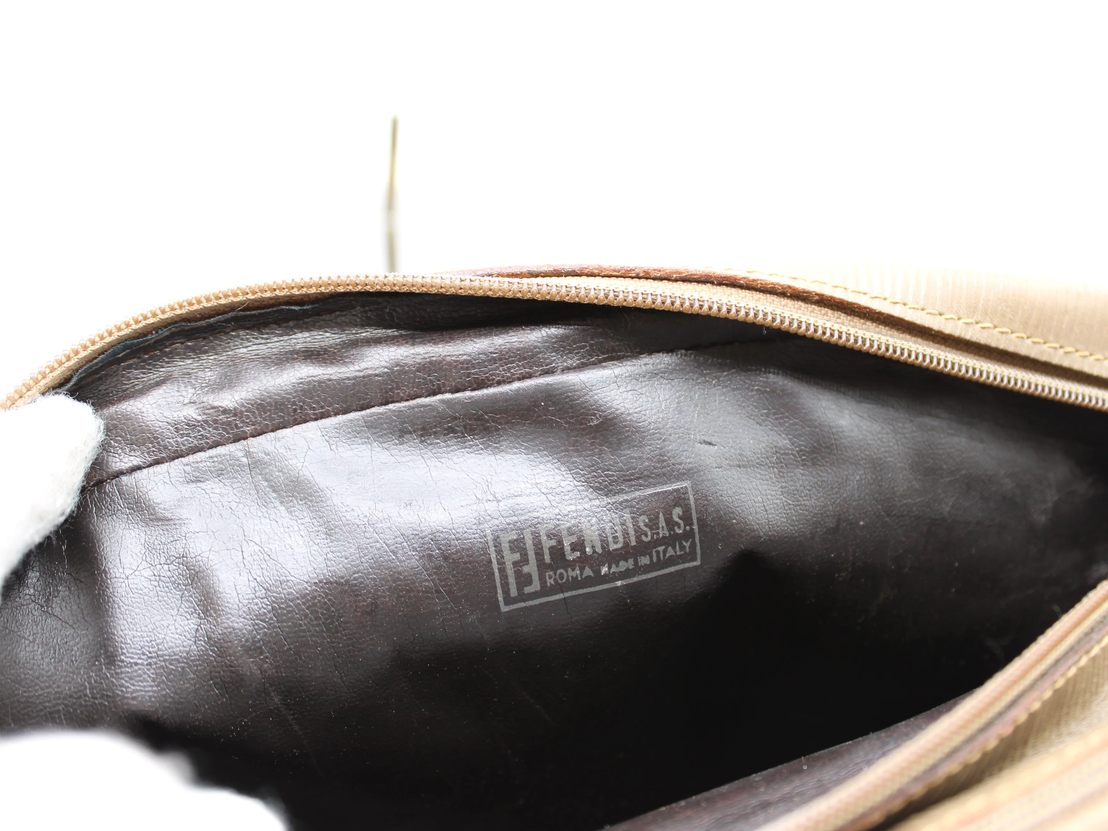 Fendi Patent Leather Crossbody Bag with Zucca Zucchino Print Vintage