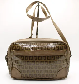 Fendi Patent Leather Crossbody Bag with Zucca Zucchino Print Vintage