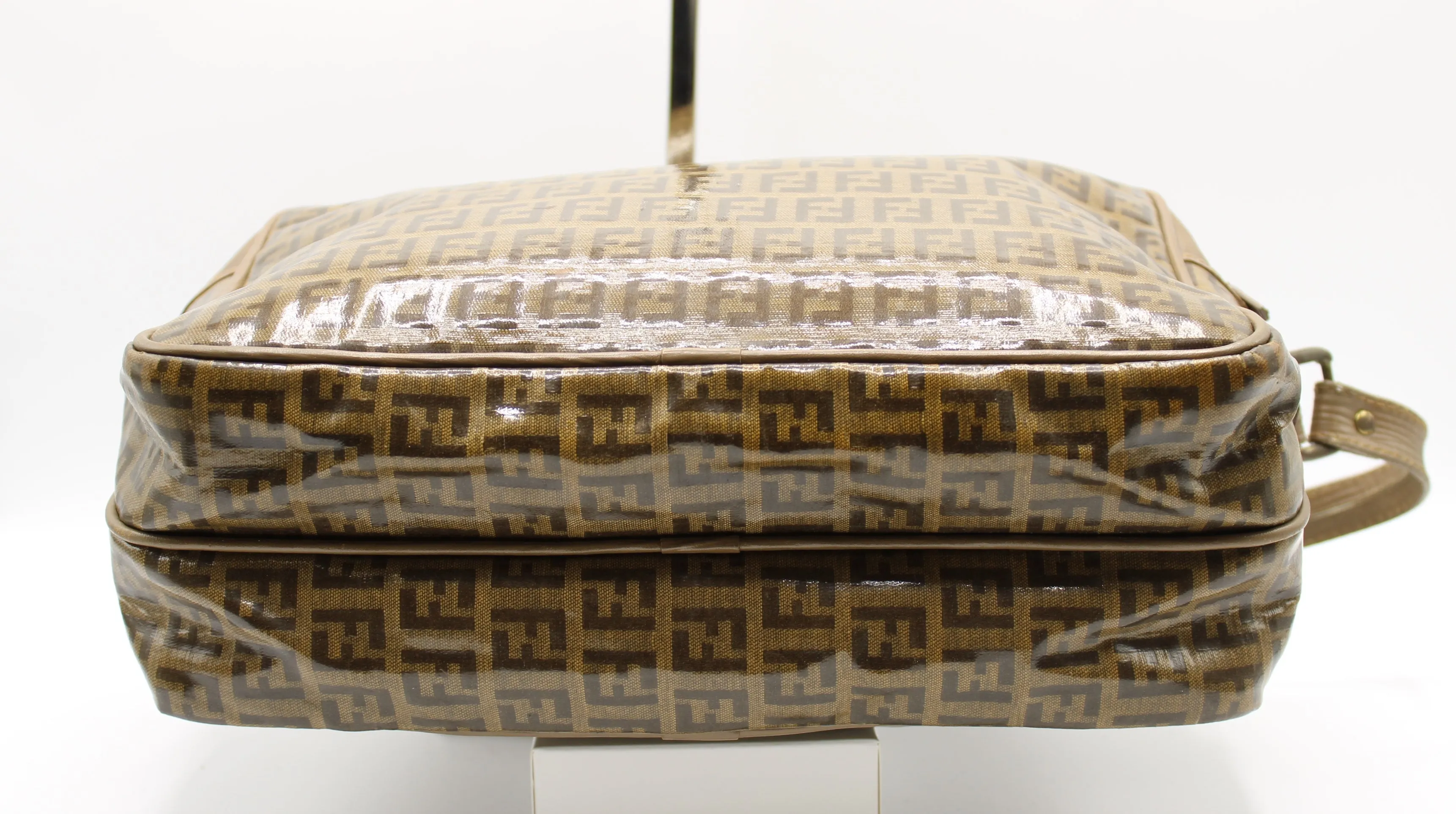 Fendi Patent Leather Crossbody Bag with Zucca Zucchino Print Vintage