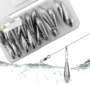 Fishing Sinkers and Weights Bass Casting Sinker Plomos para Pescar Lead Fishing Tackle Kit for Saltwater Freshwater Bottom Fishing