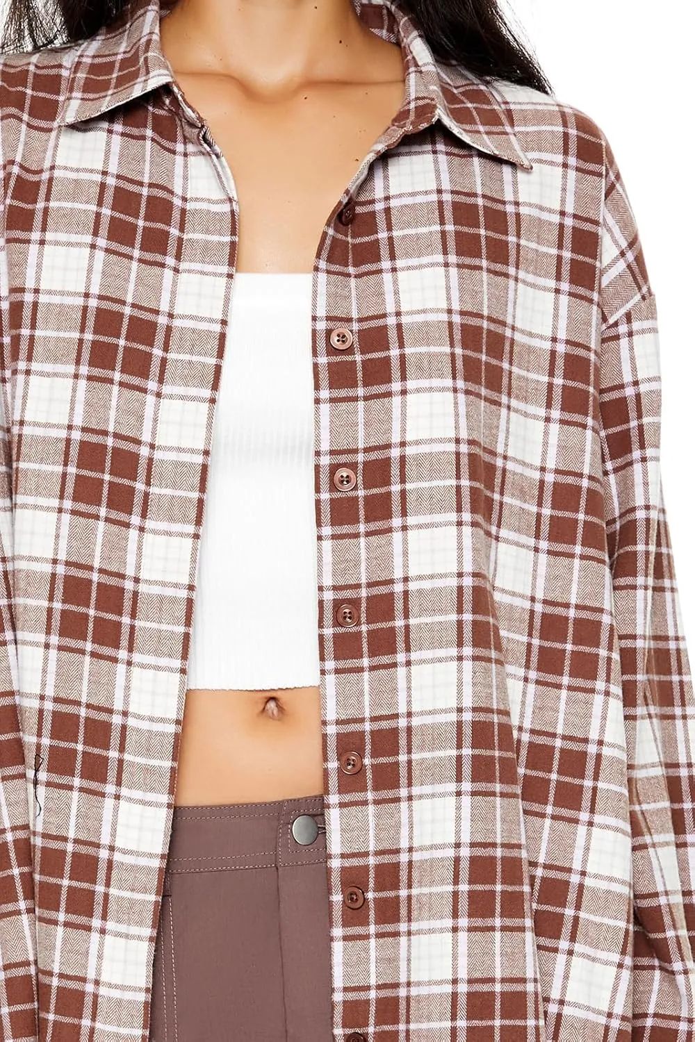 Forever 21 Women's Oversized Flannel Shirt