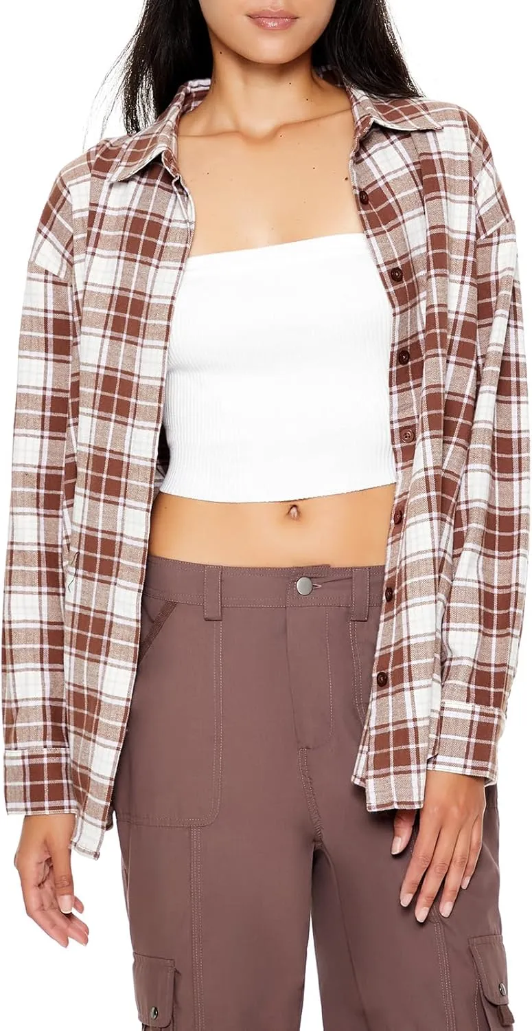 Forever 21 Women's Oversized Flannel Shirt