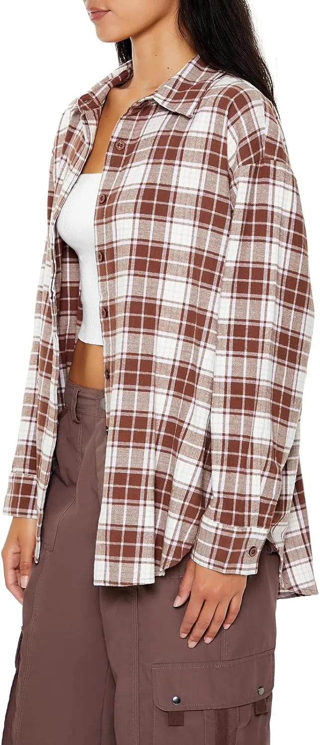 Forever 21 Women's Oversized Flannel Shirt