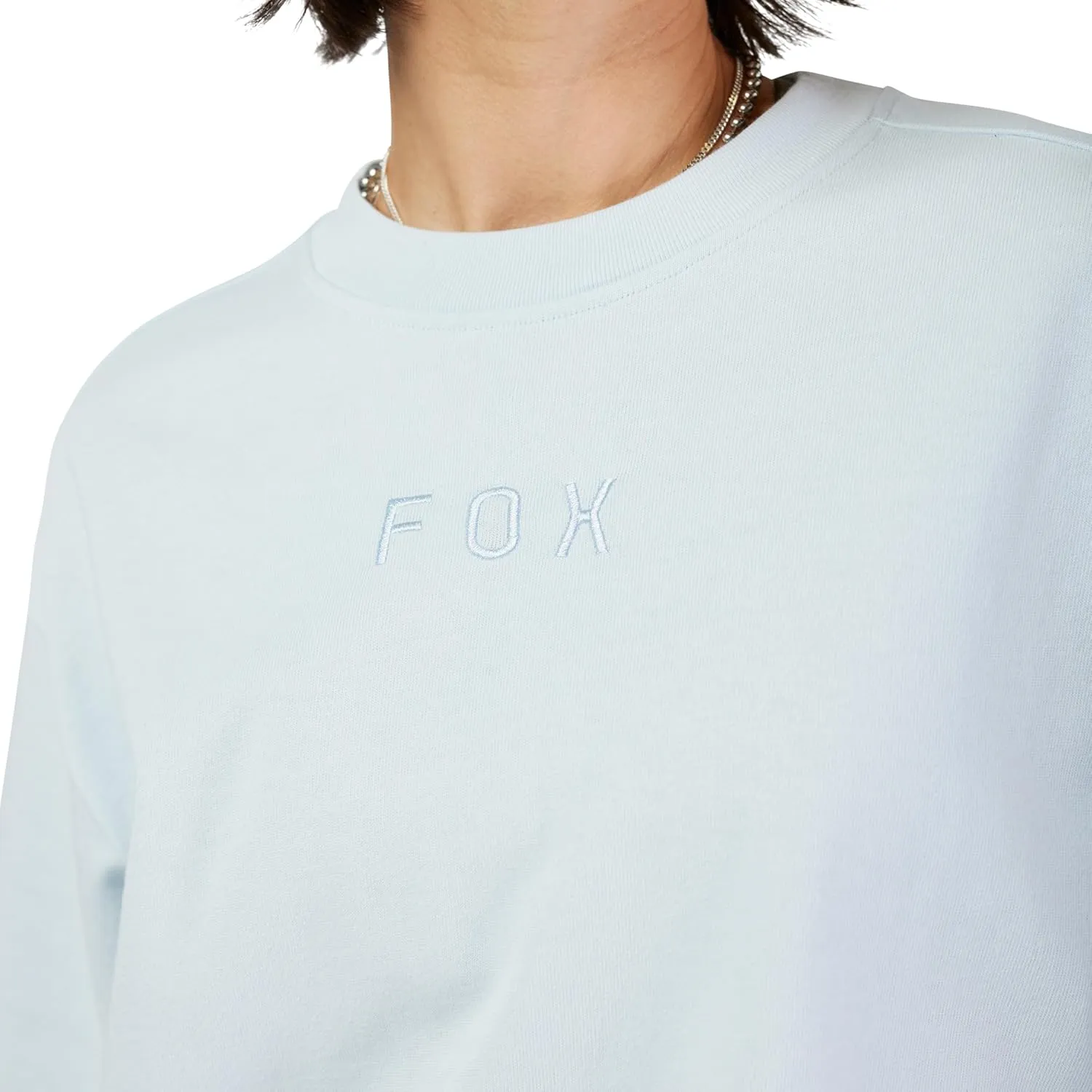 Fox Racing Women's Wordmark Oversized Short Sleeve T-Shirt, Pale Blue, X-Small