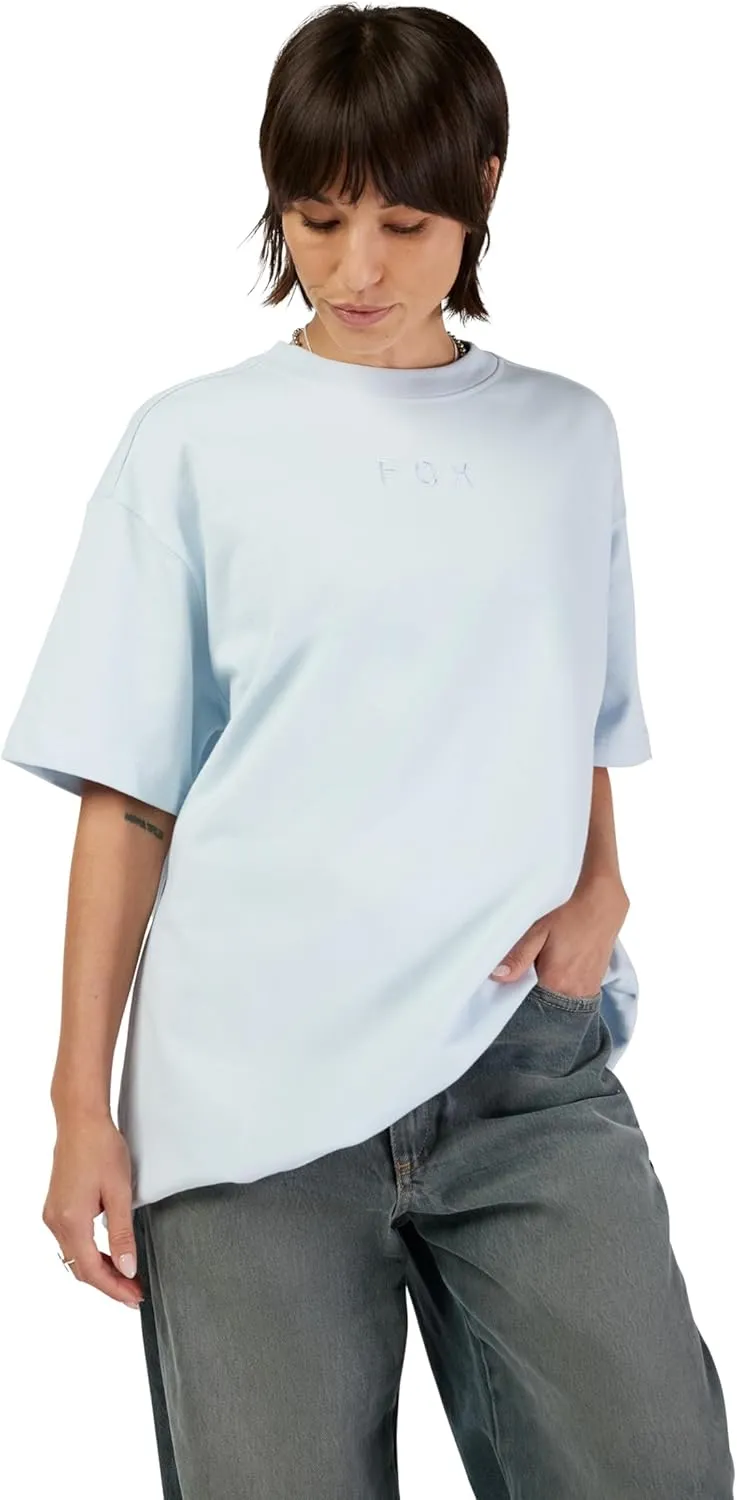 Fox Racing Women's Wordmark Oversized Short Sleeve T-Shirt, Pale Blue, X-Small