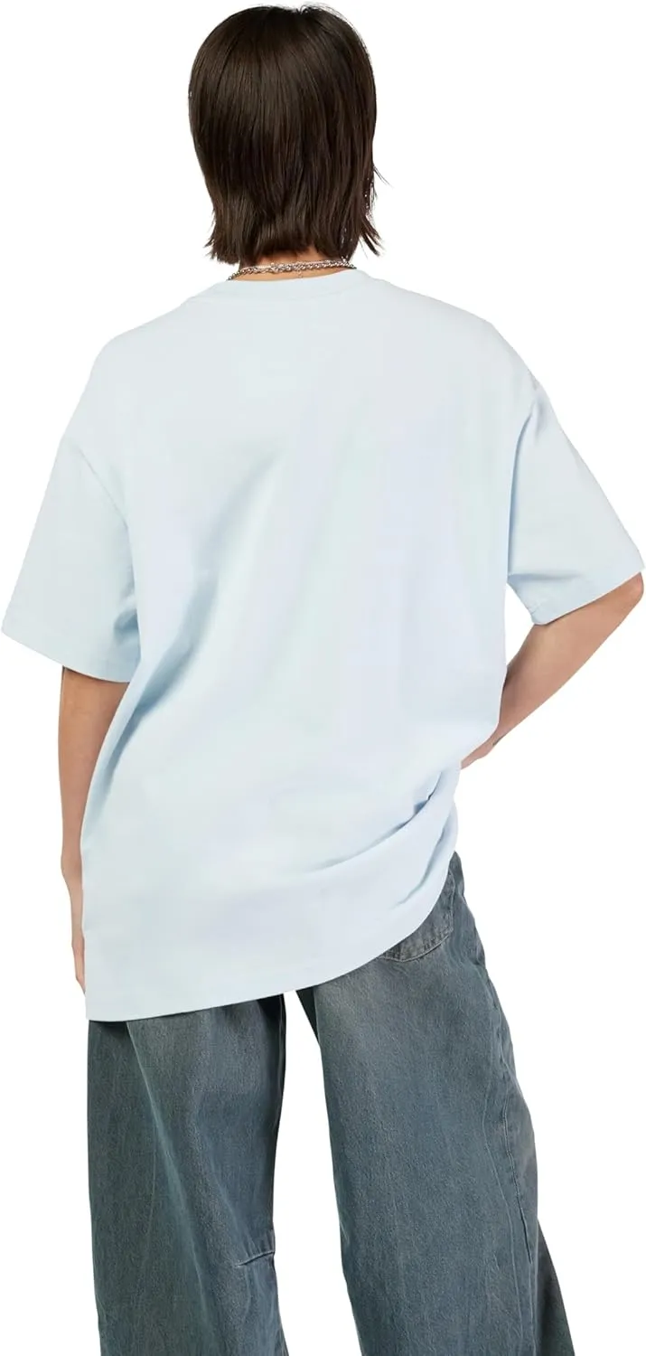 Fox Racing Women's Wordmark Oversized Short Sleeve T-Shirt, Pale Blue, X-Small