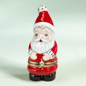 French Authentic Limoges Porcelain Santa Box