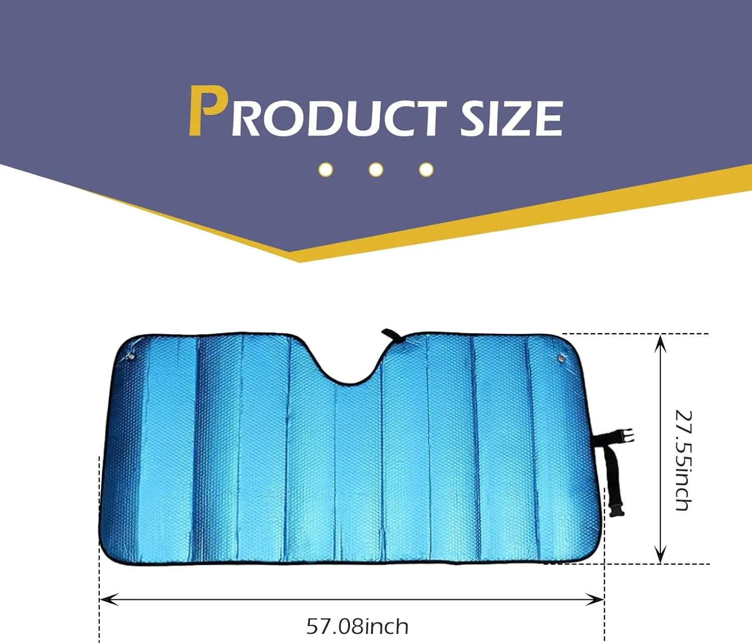 Front Windshield Sunshield, Hollow Bubble Reflective Cooling Heat Insulation Sunshield, Foldable and Easy to Store Summer Accessories, Suitable for Most Cars and SUVs (Blue)