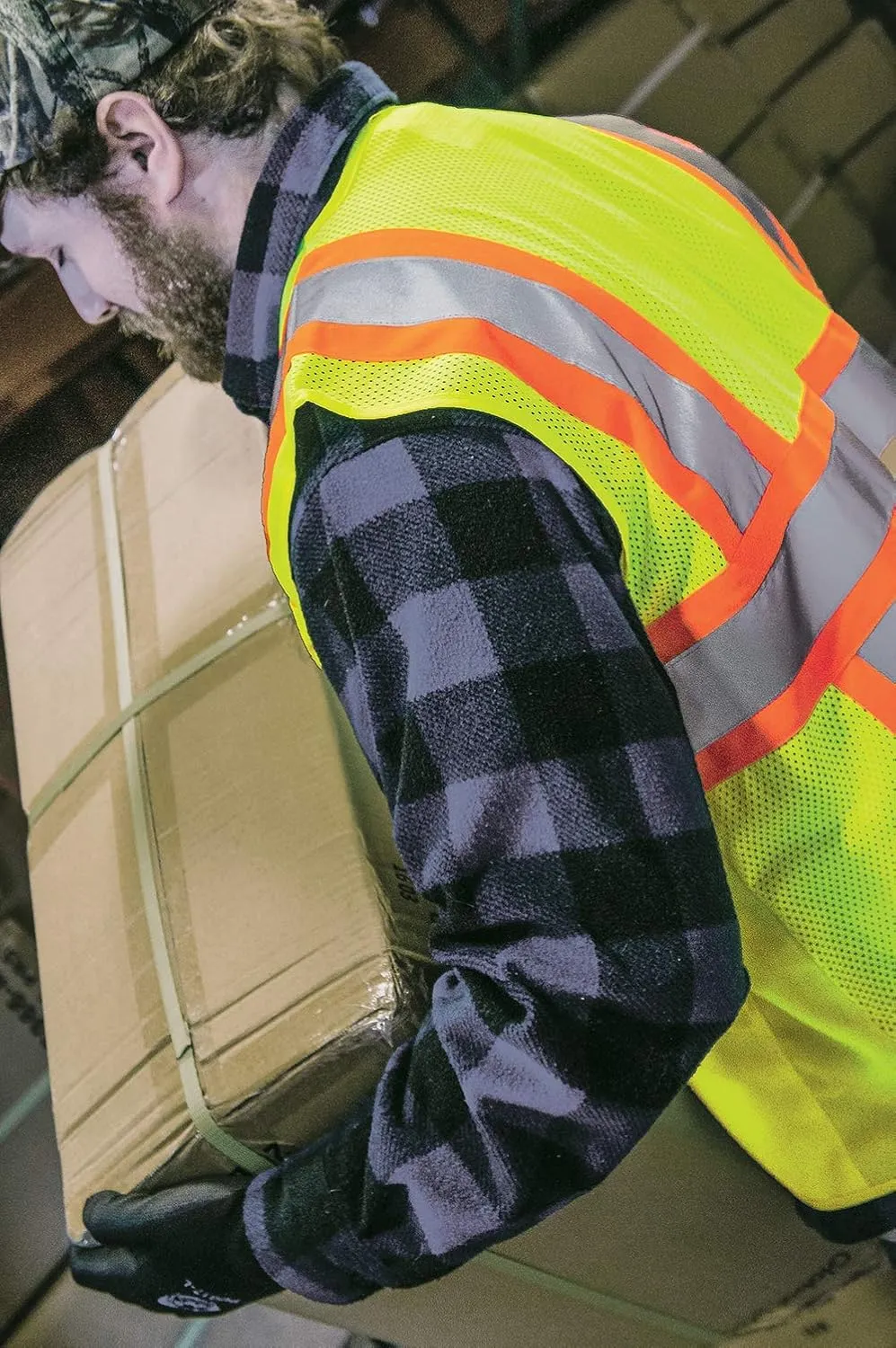 Global Glove GLO-003 FrogWear Lightweight Polyester Class 2 Surveyor's Style Safety Vest with 3M Reflective Fabric, 5X-Large, Lime Green (Case of 50)