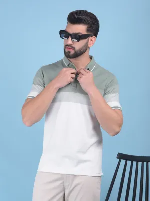 Green Color-Blocked T-Shirt