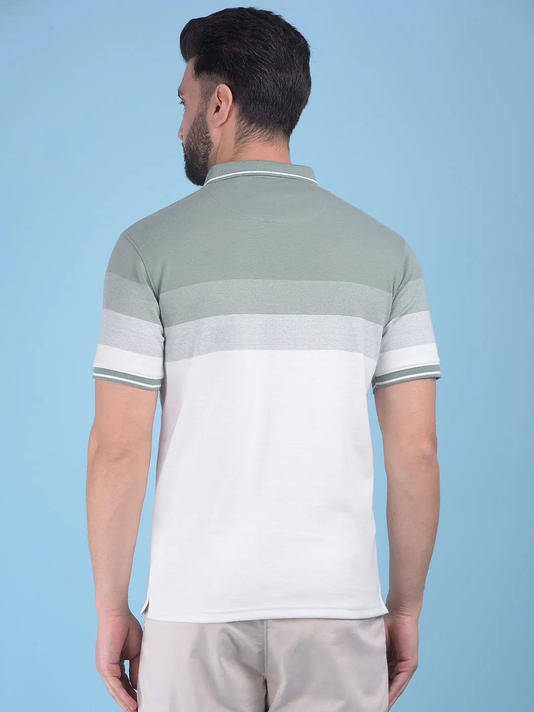 Green Color-Blocked T-Shirt