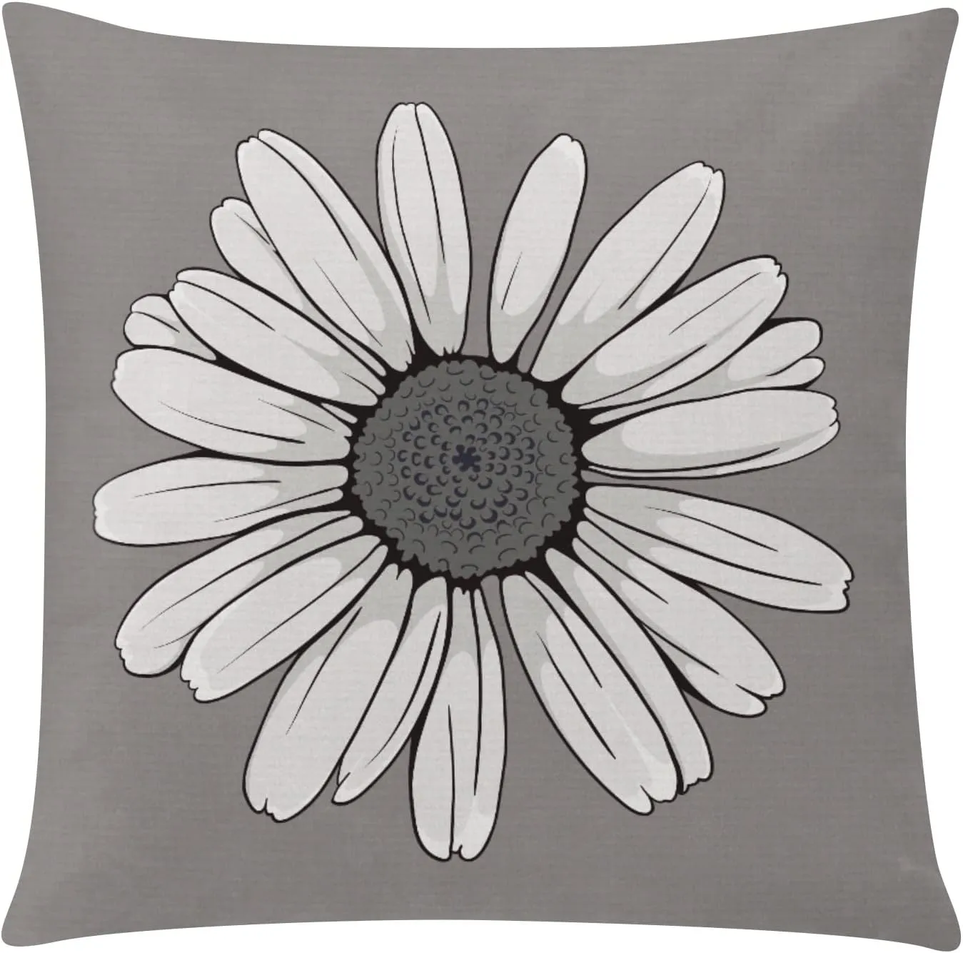 Grey Pillow Covers 18x18 Set of 6 Decorative Daisy Flower Throw Pillow Cover for Couch Modern Cushion Cover for Patio Living Room Cushion Bed Farmhouse Home Decor