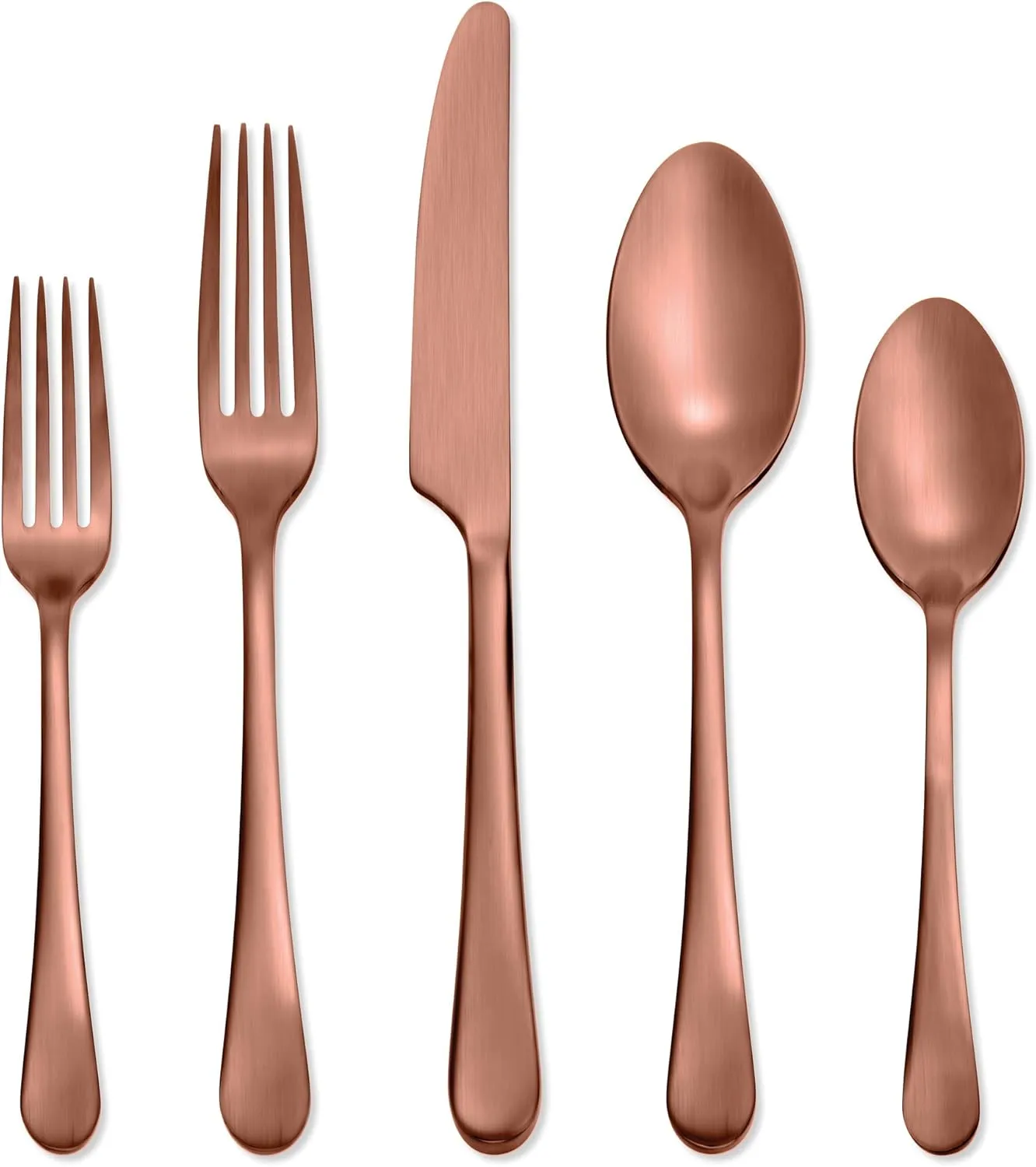 Hampton Forge Skandia Mirabella Satin Flatware Set, 20 Piece, Copper