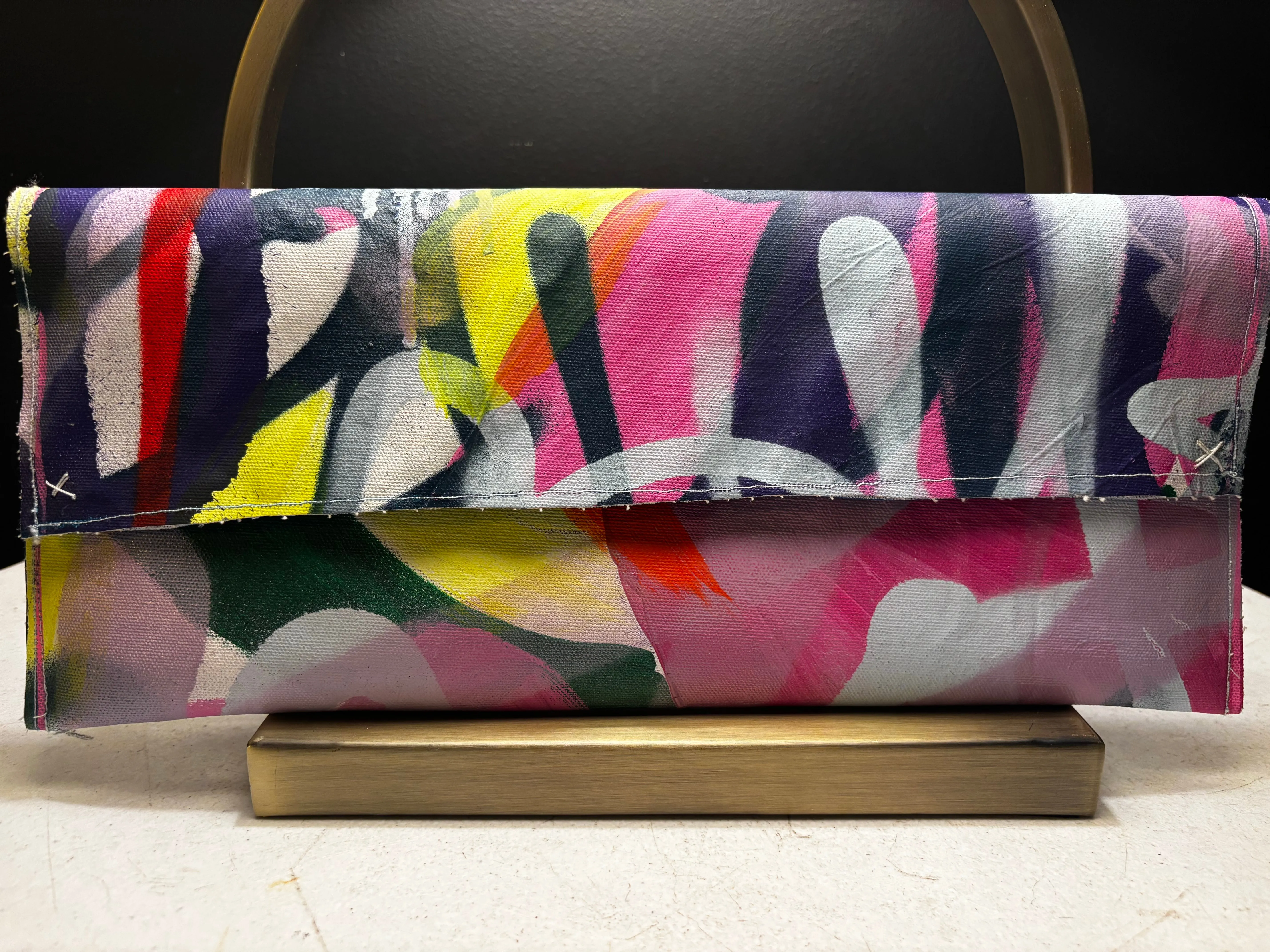Hand painted clutch hand bag