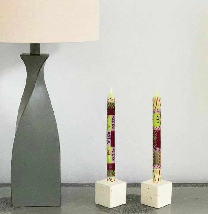 HAND-PAINTED DINNER CANDLES, PAIR (KILEO DESIGN)
