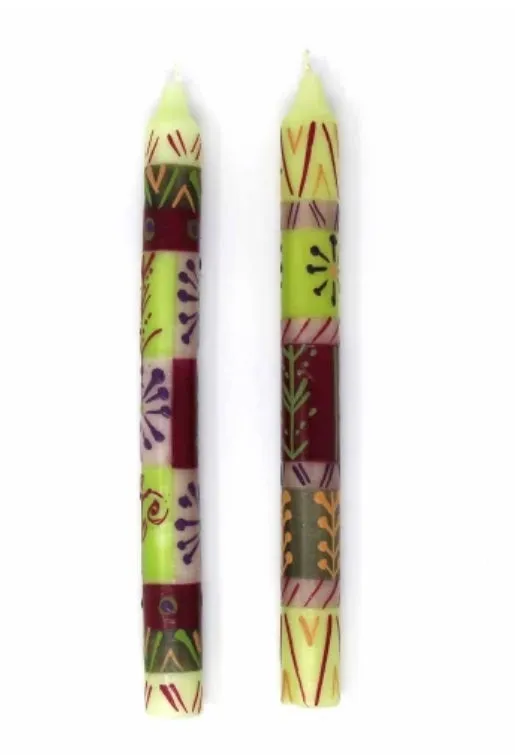HAND-PAINTED DINNER CANDLES, PAIR (KILEO DESIGN)