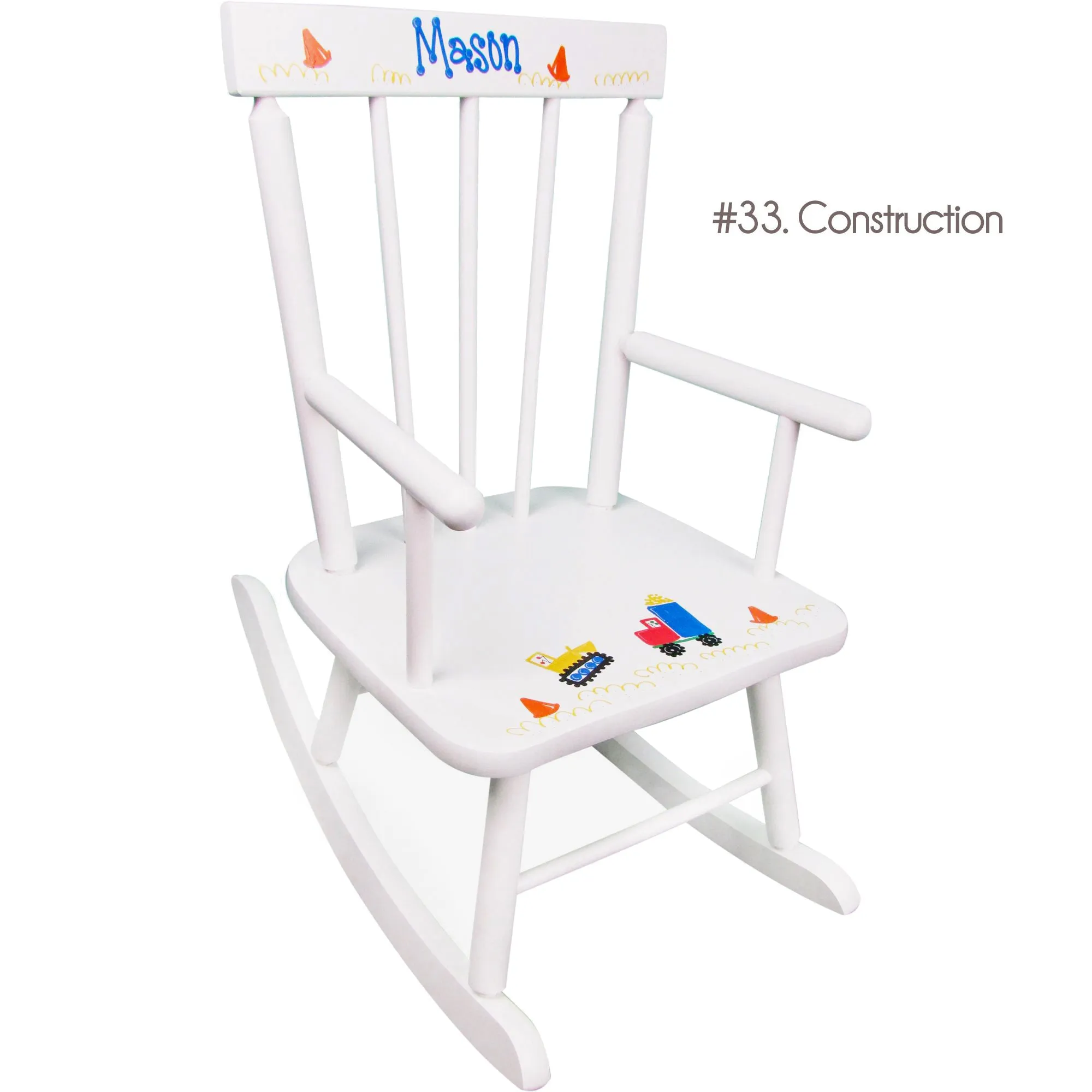 Hand Painted White Classic Rocking Chair