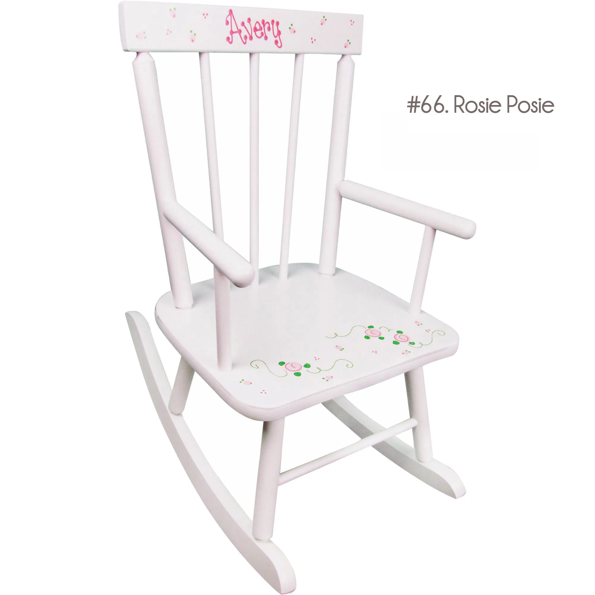 Hand Painted White Classic Rocking Chair