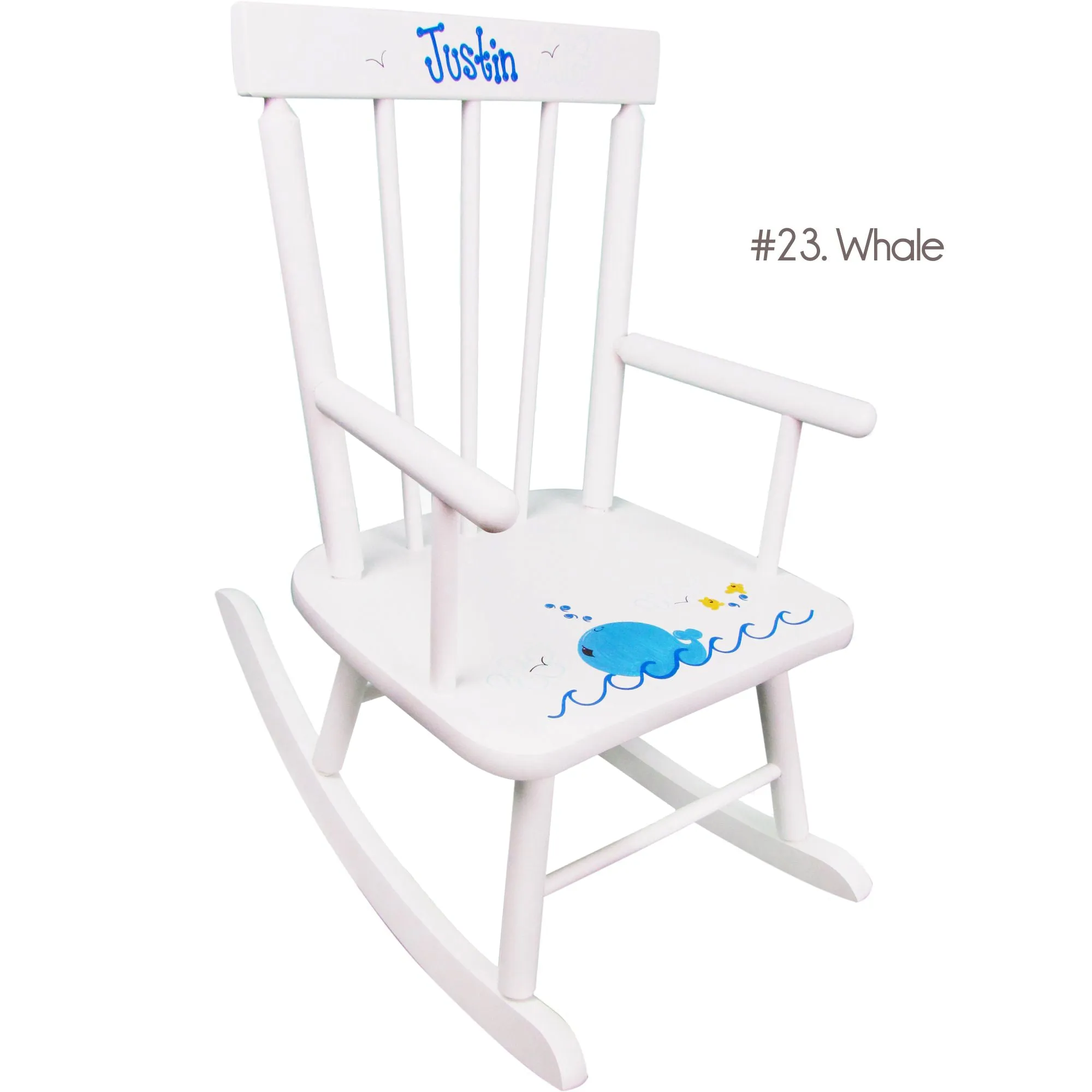 Hand Painted White Classic Rocking Chair