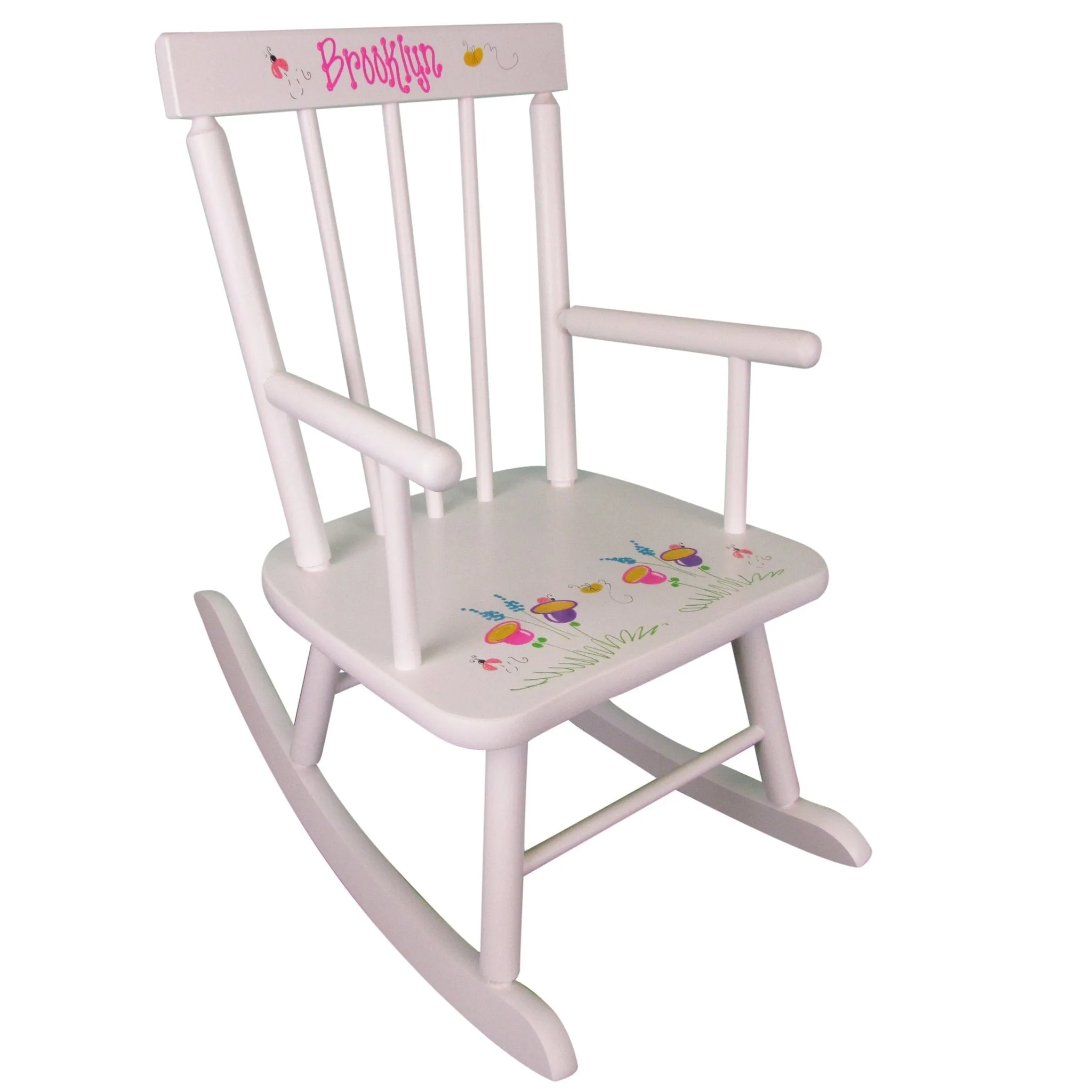 Hand Painted White Classic Rocking Chair